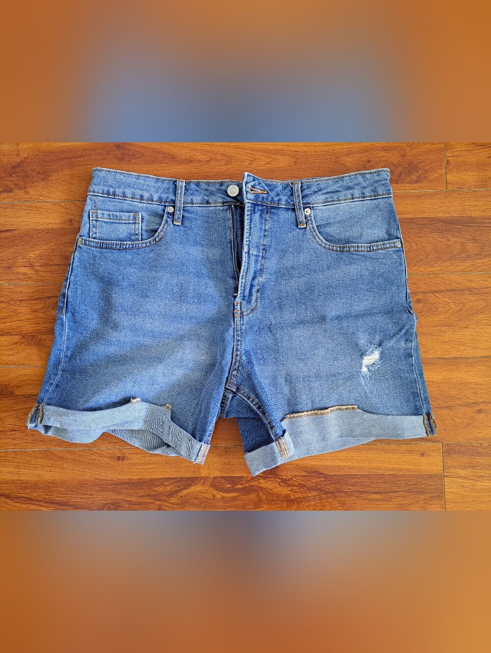 Clearance! George Medium Blue Rolled-Hem Denim Shorts